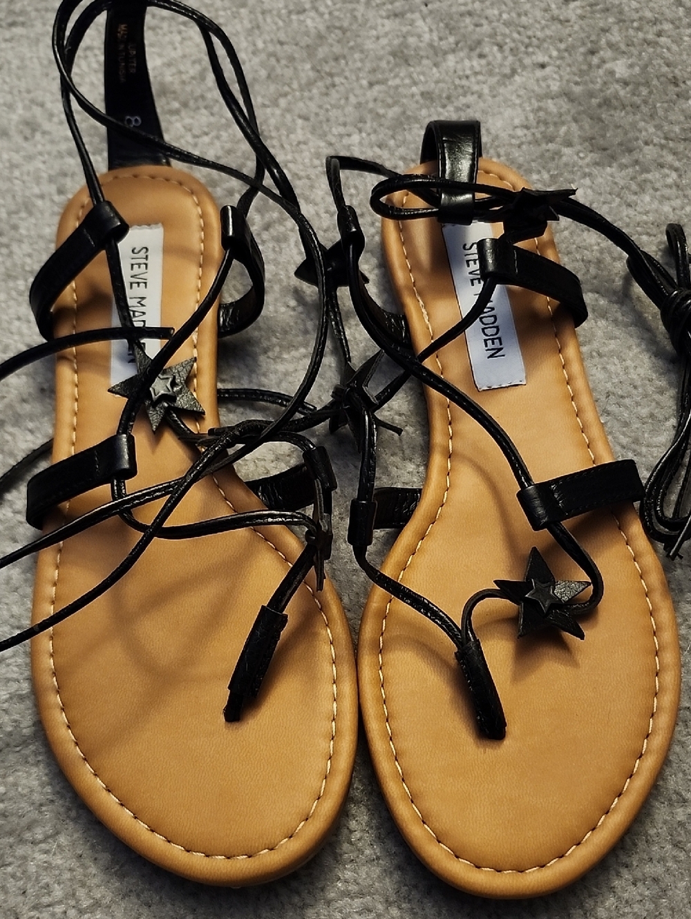 Steve Madden Black Lace-Up Jupiter Sandal